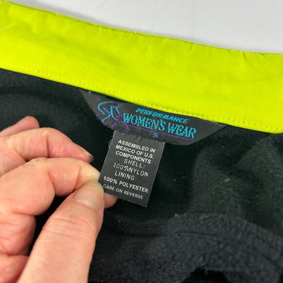 Performance Cycling Jacket Womens Size Small Neon Yellow Black Full Zip Pockets - Picture 3 of 8